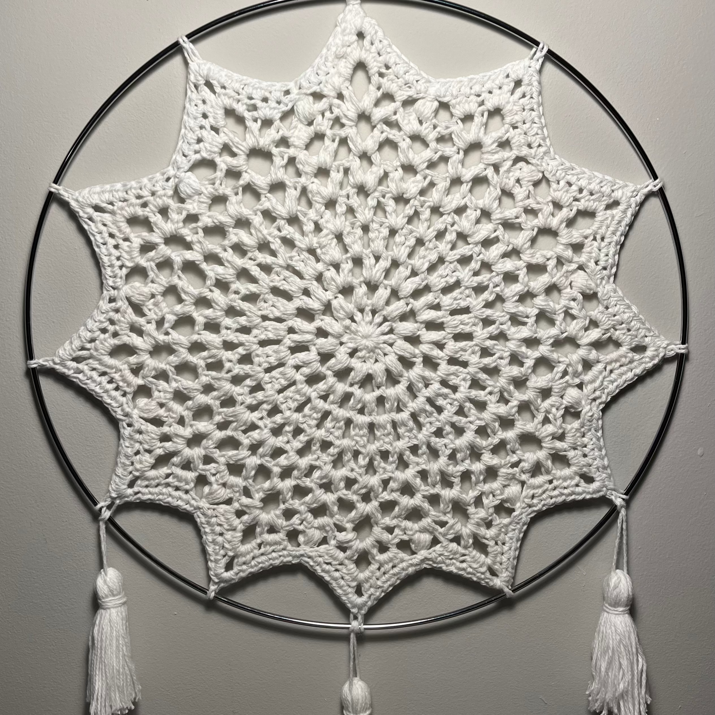 16” Mandala - White Cotton