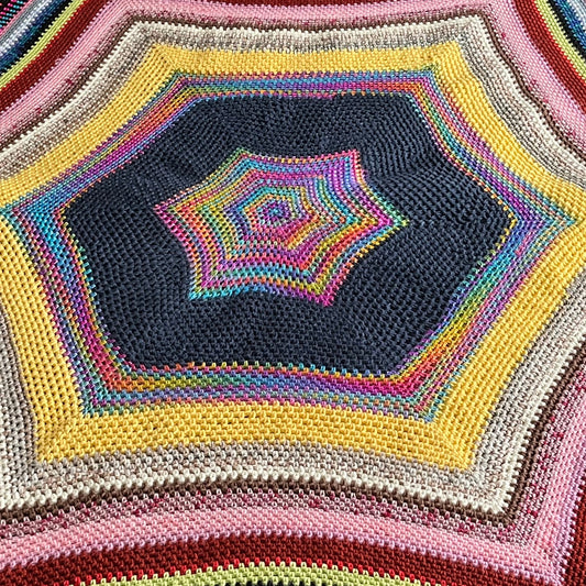 Radiant Hexagon Afghan