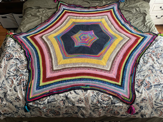 Radiant Hexagon Afghan